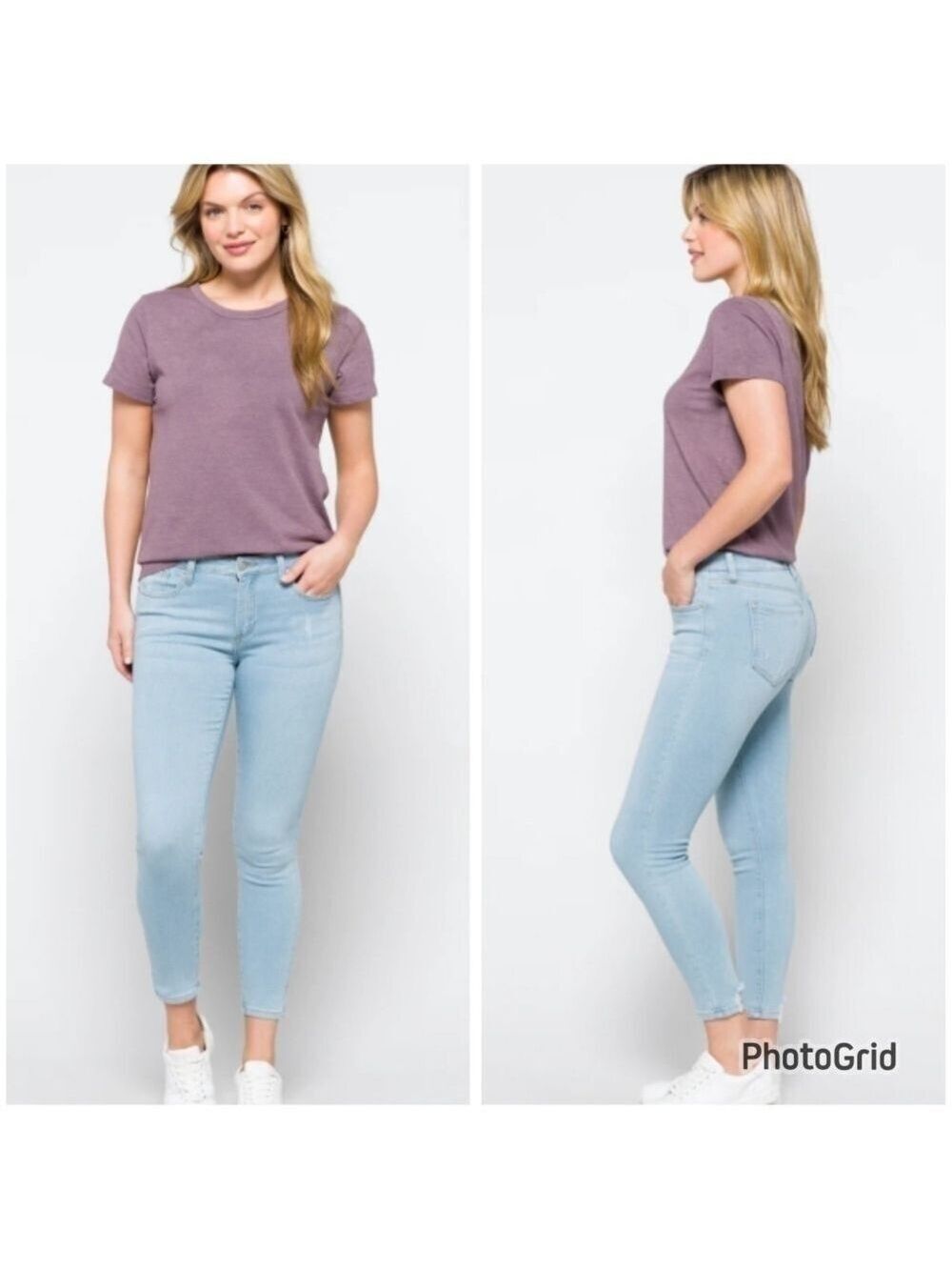 JUST USA YARA MID-RISE SKINNY LIGHT WASH CROPPED JEAN (SIZE 26)